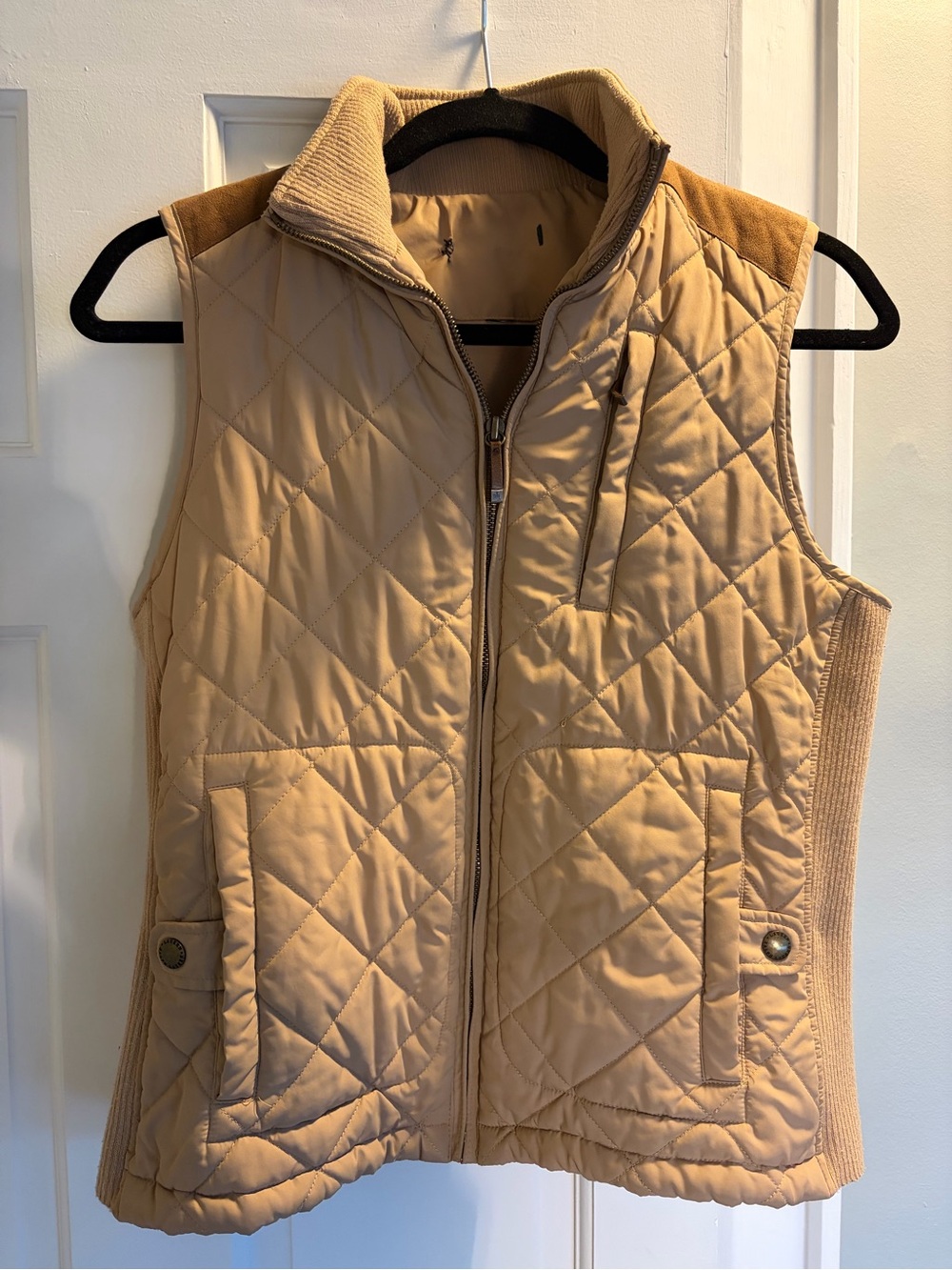 Ralph Lauren Quilted Sleeveless Vest in Camel